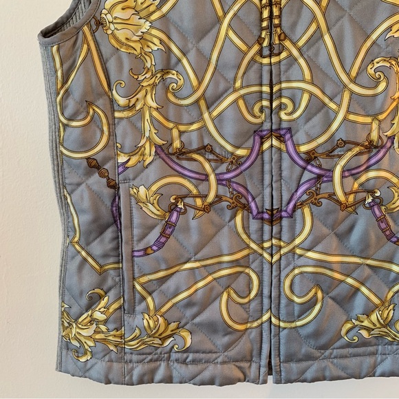 J. McLaughlin Gray Silk Quilted Vest - Picture 4 of 5